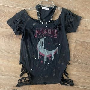 Moon Child ripped top